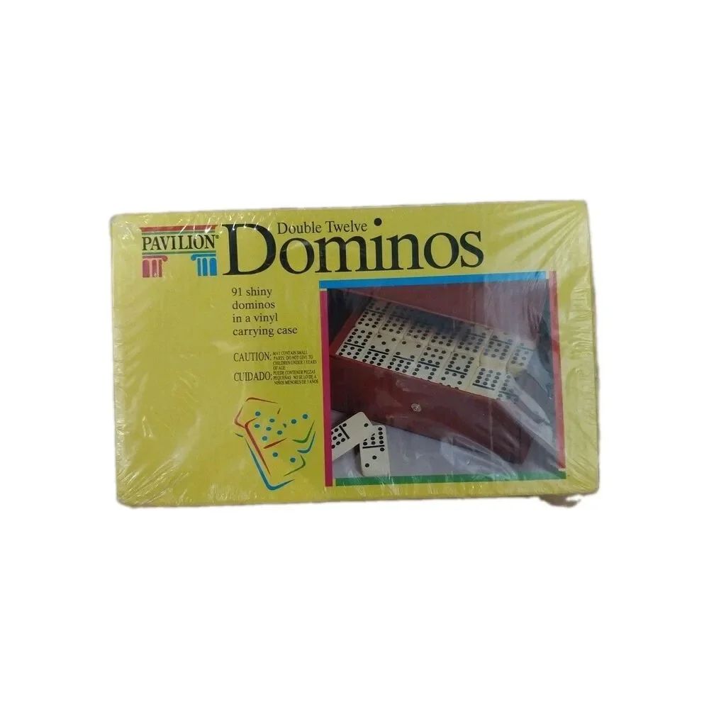 Vintage 1992 Pavilion Double Twelve 91 piece Dominoe Game Set
